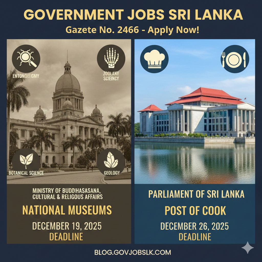 New Opportunities: Government Job Vacancies in Sri Lanka (Gazette 2466 – Dec 5, 2025)
